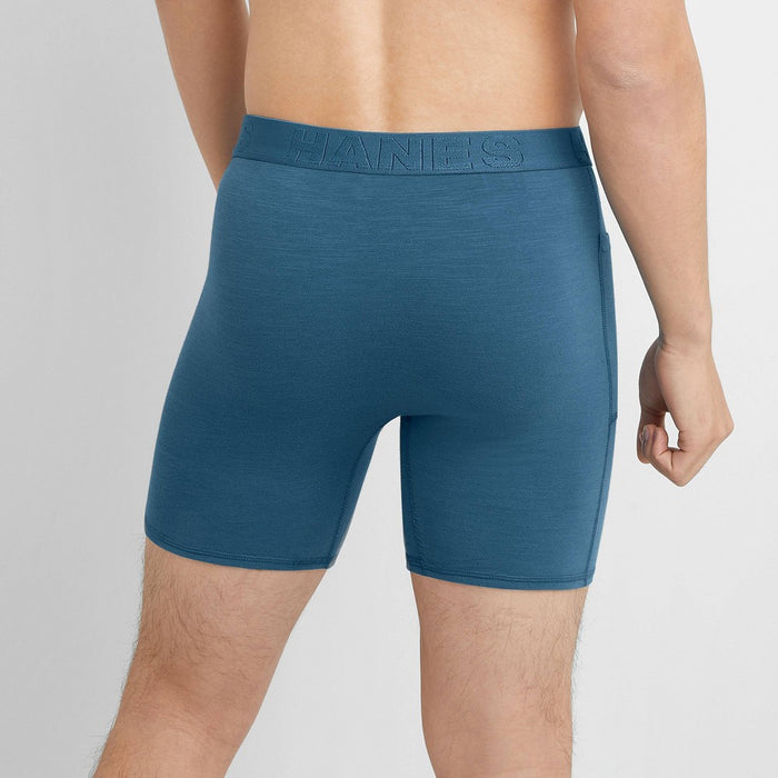 Hanes Premium Men's Explorer Boxer Briefs 2pk - Red/Blue M