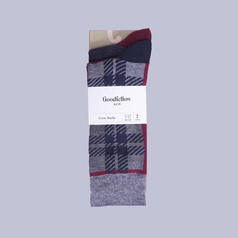 Men's Plaid Novelty Socks 2pk - Goodfellow & Co Charcoal Gray 10-13