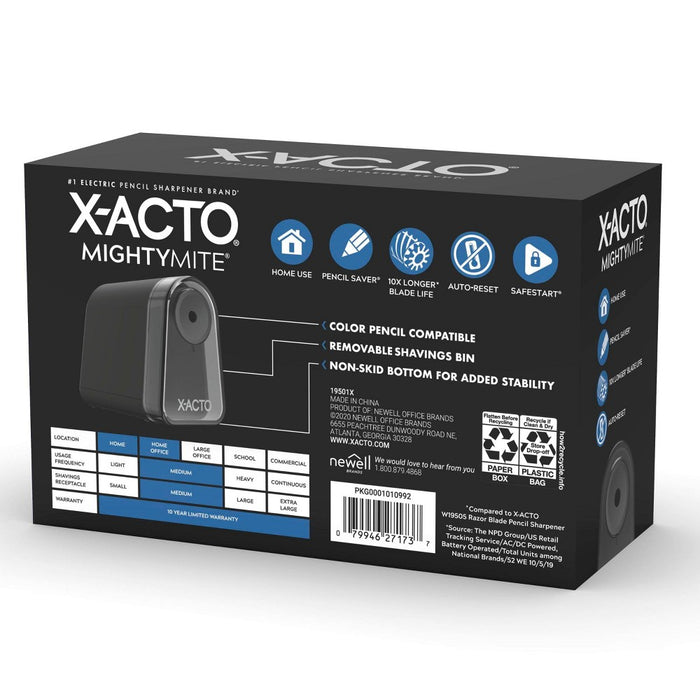 X-ACTO Mighty Mite Electric Pencil Sharpener with Pencil Saver & SafeStart Motor