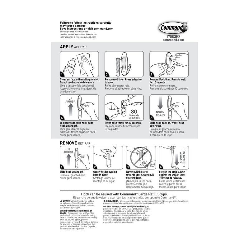 Command Large Sized Designer Hooks Value Pack White