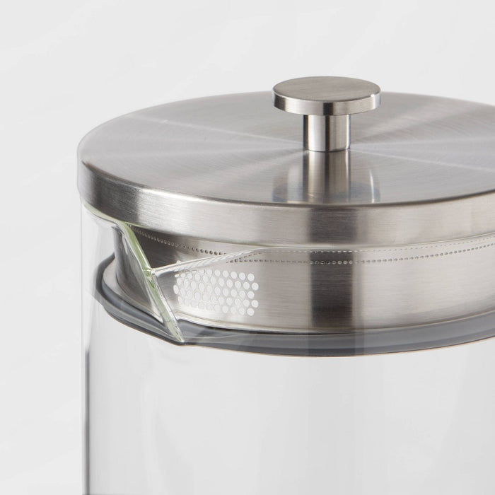 67oz Glass Pitcher with Stainless Steel Lid - Threshold