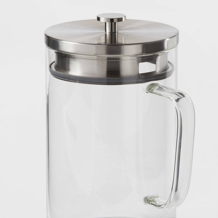 67oz Glass Pitcher with Stainless Steel Lid - Threshold