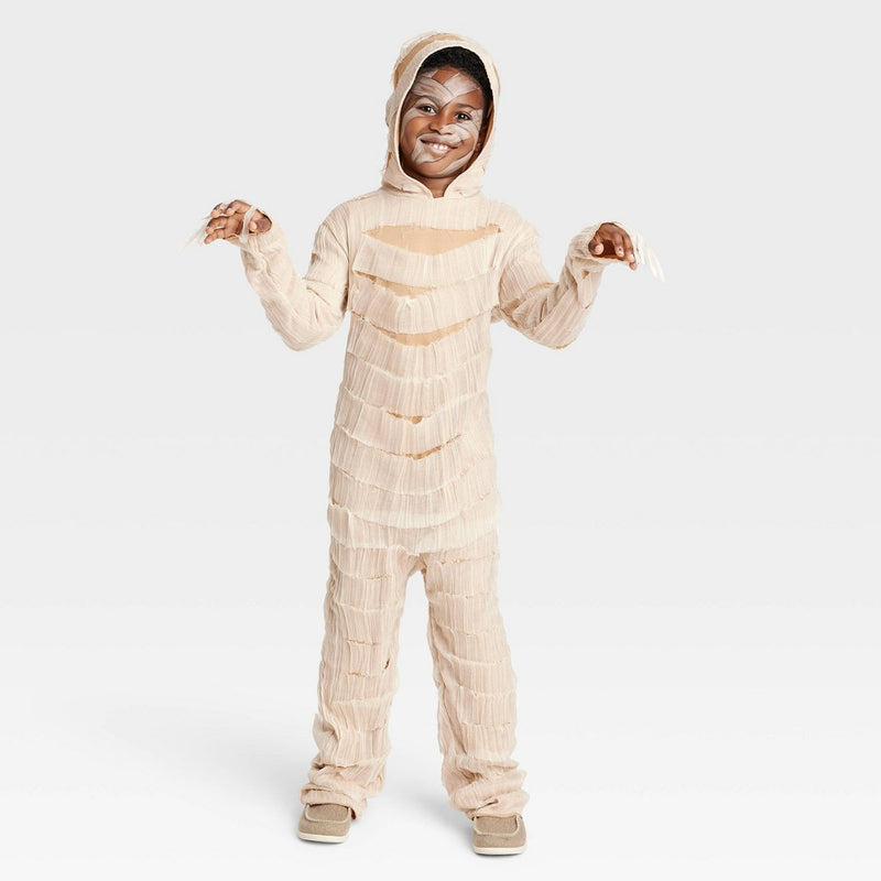 Kids' Mummy Halloween Costume Jumpsuit with Hood M - Hyde & EEK! Boutique