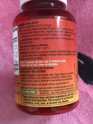 2  Apple Cider Vinegar Gummies 60 Count