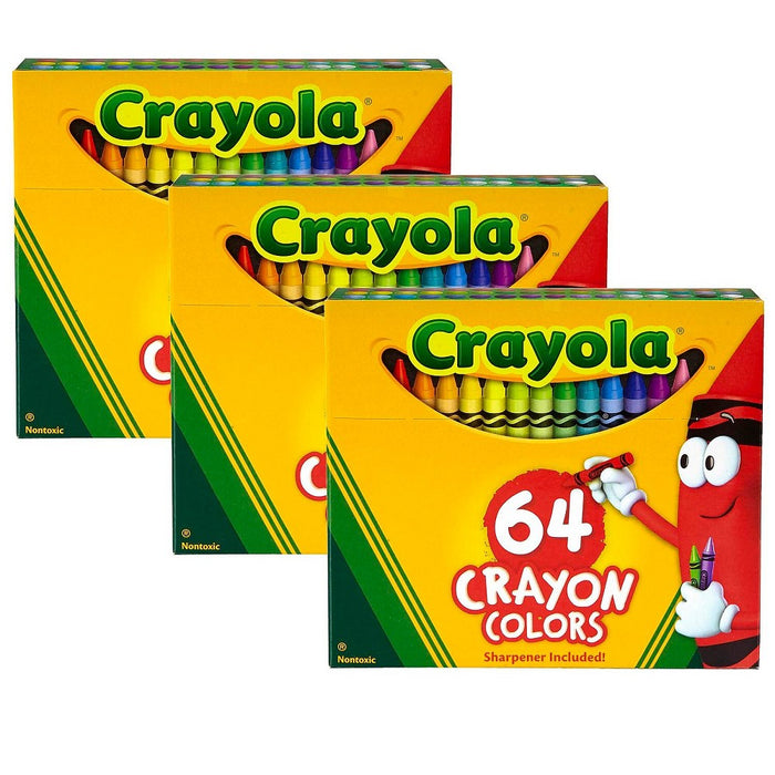 3 BOXES!! - Crayola Crayons with Sharpener 64ct