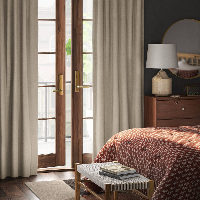 2pk 63"x50" Aruba Blackout Curtain Panels Brown - Threshold
