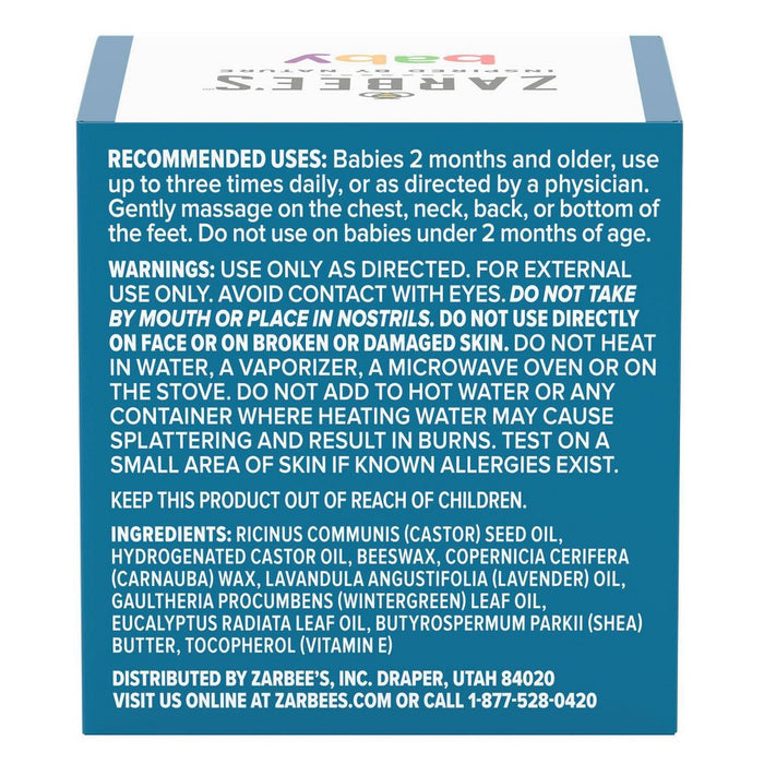 Zarbee's Baby Soothing Chest Rub, Eucalyptus, Lavender & Beeswax - 1.5 oz