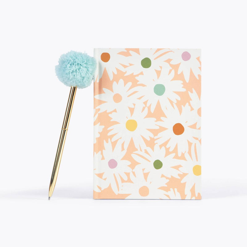 5"x7" Stationery Gifts Journal and Pom Pen Set Floral