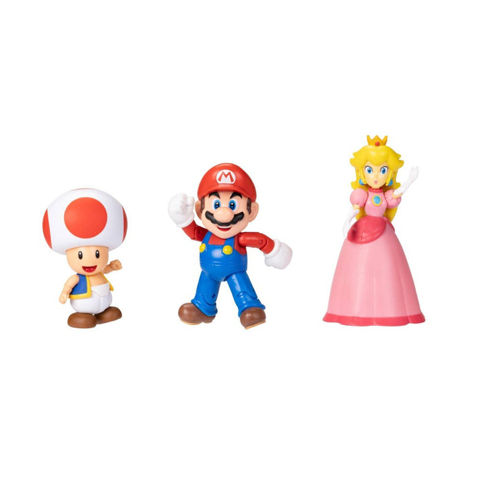 Nintendo Super Mario Toad, Mario, and Peach Action Figure Set - 3pk