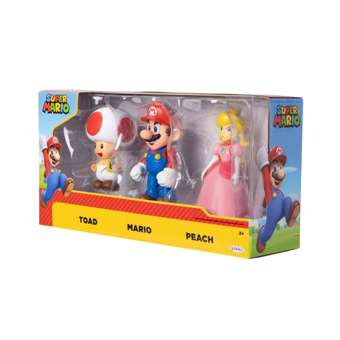 Nintendo Super Mario Toad, Mario, and Peach Action Figure Set - 3pk