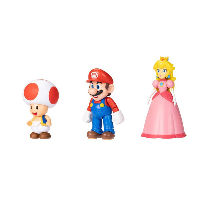 Nintendo Super Mario Toad, Mario, and Peach Action Figure Set - 3pk