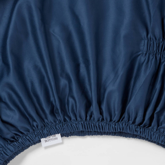 Queen 400 Thread Count Performance Fitted Sheet Metallic Blue - Threshold