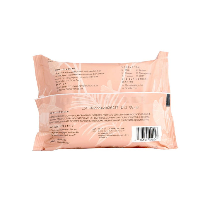 Honest Beauty Unscented Makeup Remover Wipes - 30ct