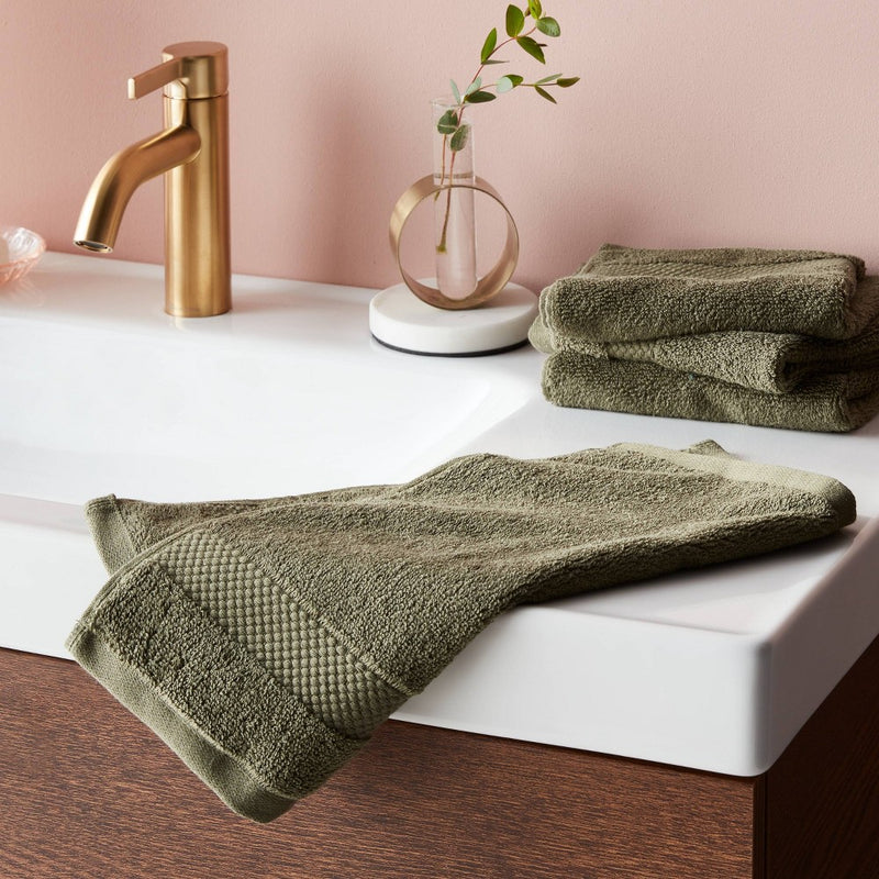 4pc Performance Plus Washcloths Dark Green - Threshold