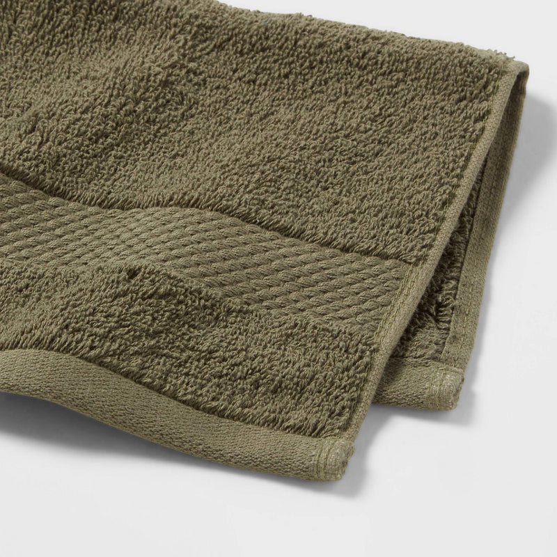 4pc Performance Plus Washcloths Dark Green - Threshold