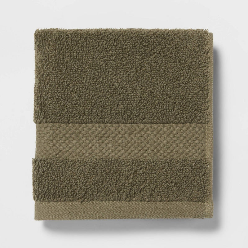4pc Performance Plus Washcloths Dark Green - Threshold