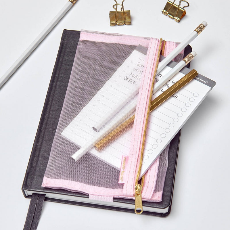 russell+hazel Fundamentals Mesh Pencil Case Blush
