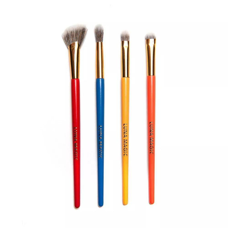 LUNA MAGIC Blend It Girl Eye Makeup Brush Set with Holographic Pouch - 5ct