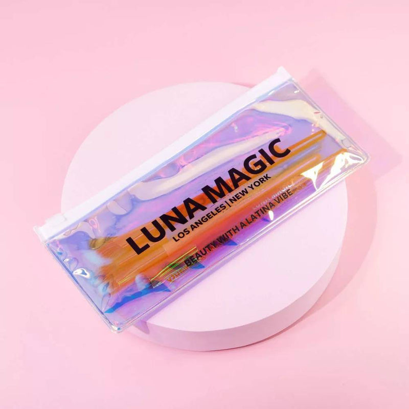 LUNA MAGIC Blend It Girl Eye Makeup Brush Set with Holographic Pouch - 5ct