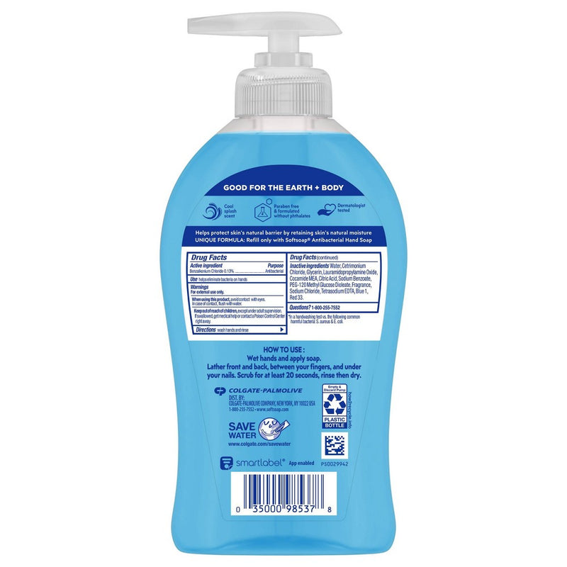 Softsoap Antibacterial Liquid Hand Soap Pump - Clean & Protect - Cool Splash - 11.25 fl oz