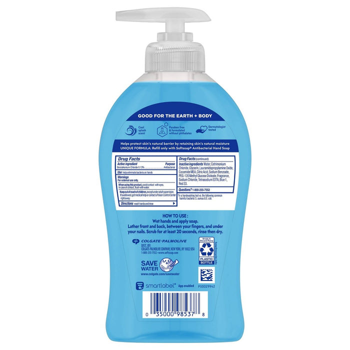 Softsoap Antibacterial Liquid Hand Soap Pump - Clean & Protect - Cool Splash - 11.25 fl oz