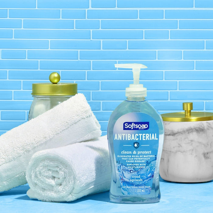 Softsoap Antibacterial Liquid Hand Soap Pump - Clean & Protect - Cool Splash - 11.25 fl oz