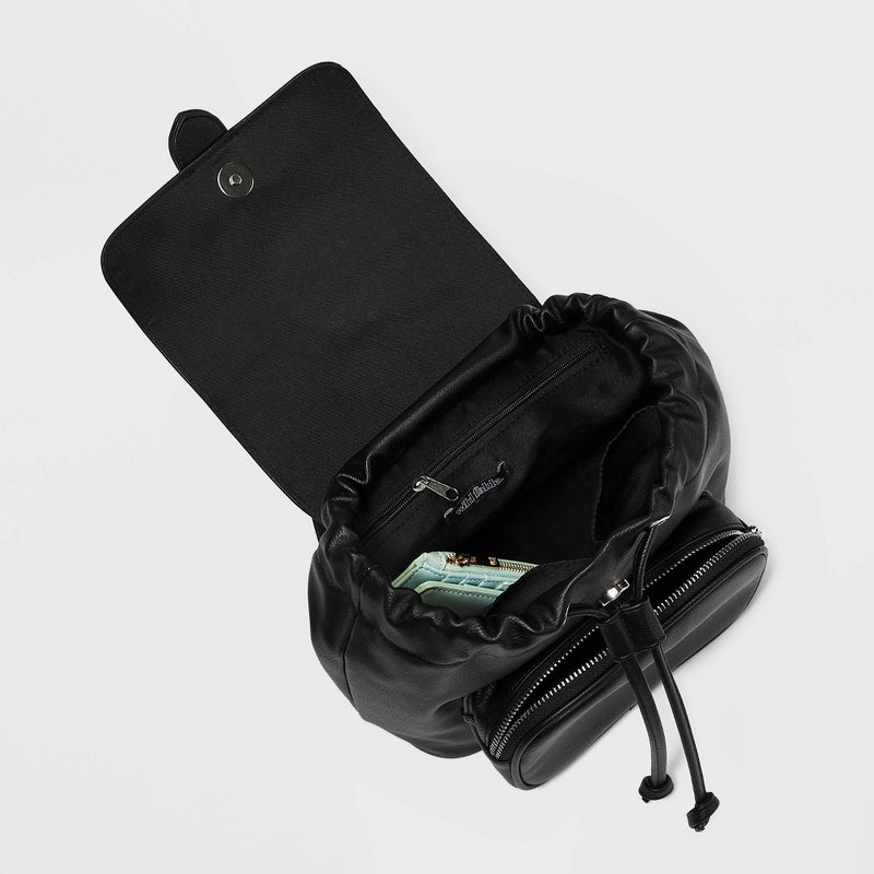 8.875" Mini Flap with Buckle with Closure Backpack - Wild Fable Black