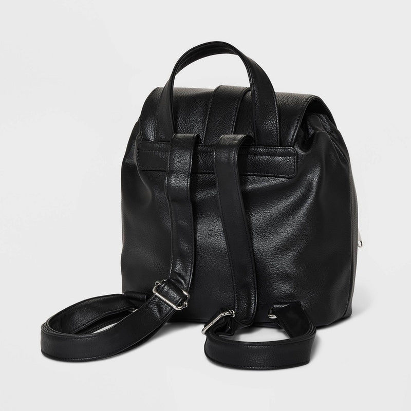 8.875" Mini Flap with Buckle with Closure Backpack - Wild Fable Black