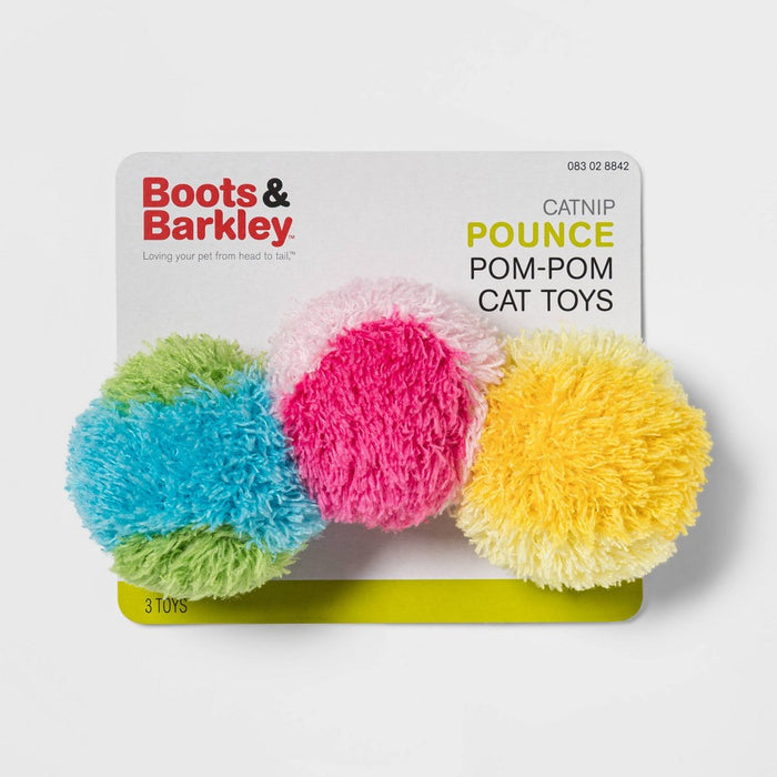 Furry Poms Cat Toy - 3pk - Boots & Barkley