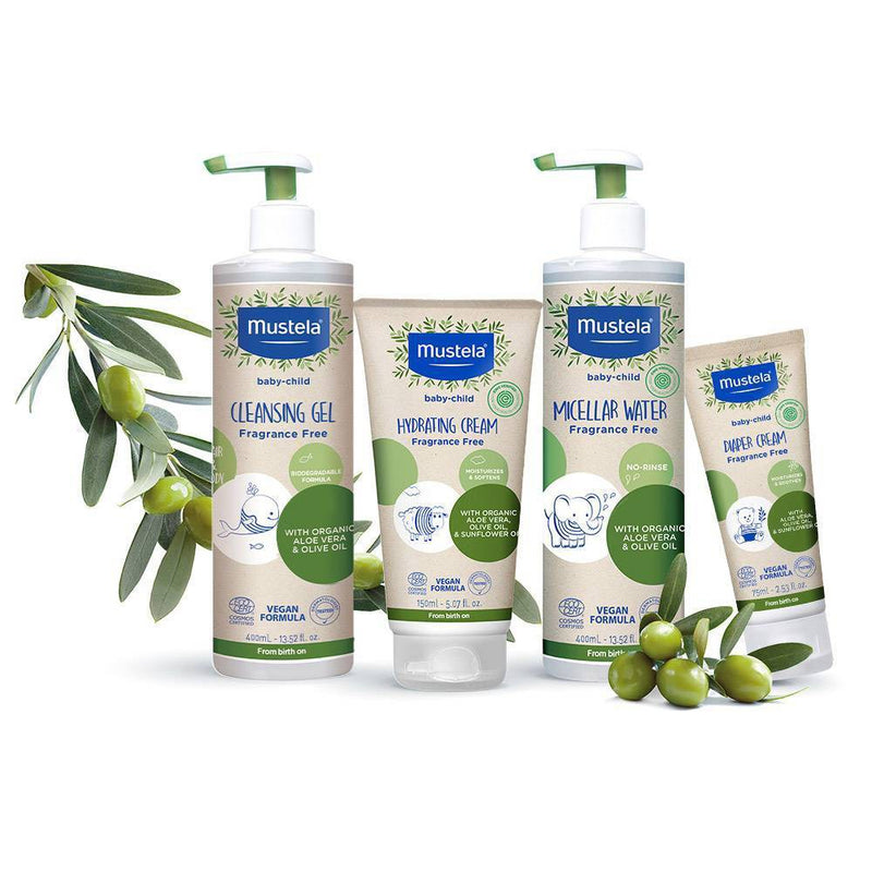 Mustela Organic Hydrating Cream with Olive Oil and Aloe - Fragrance Free - 5.07 fl oz