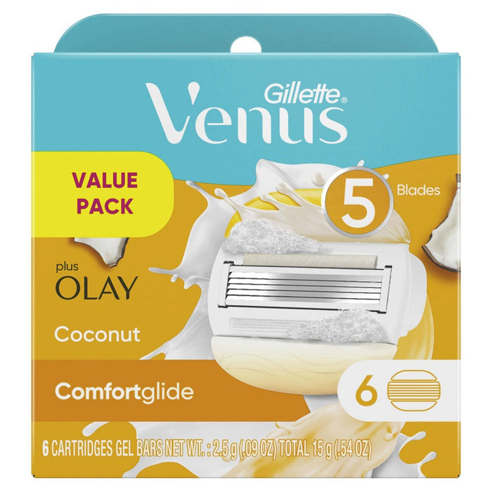 Venus Comfortglide plus Olay Coconut Women's Razor Blade Refills - 6ct