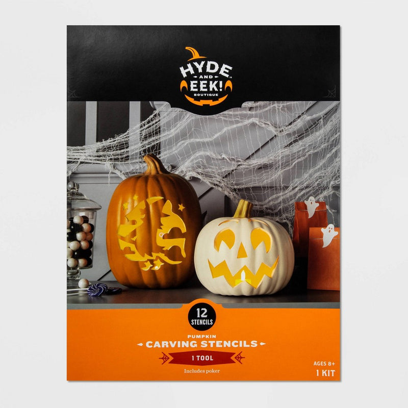 12pk Pumpkin Carving Stencils Halloween Decorating Kit - Hyde & EEK! Boutique