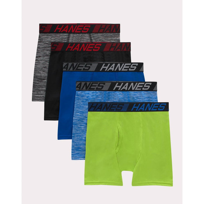 Hanes Boys' 5pk X-Temp Boxer Briefs - Green L