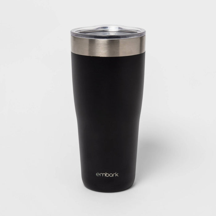 30oz Stainless Steel Lidded Tumbler Black - Embark