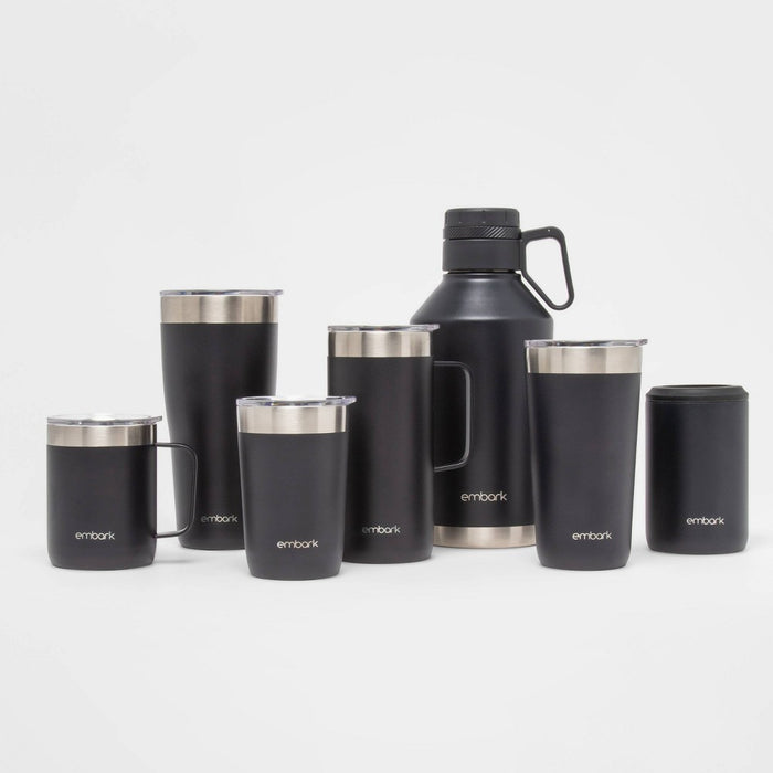 30oz Stainless Steel Lidded Tumbler Black - Embark