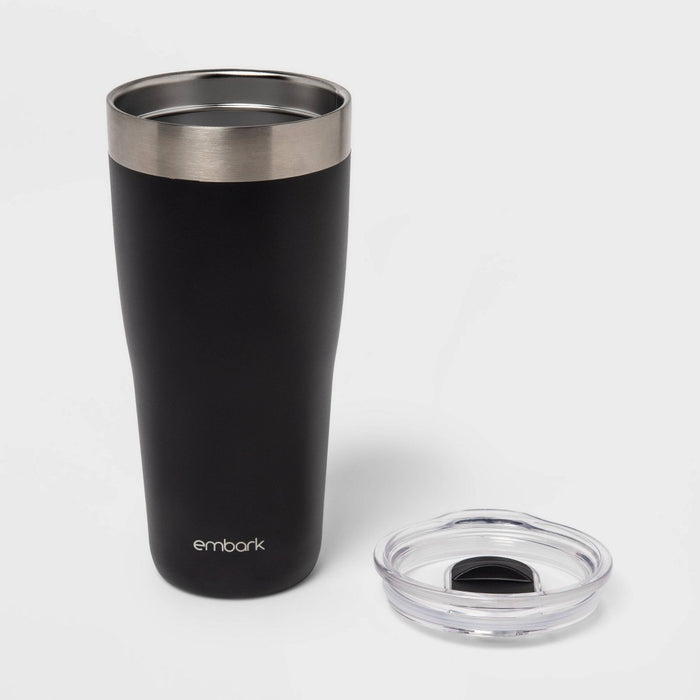 30oz Stainless Steel Lidded Tumbler Black - Embark