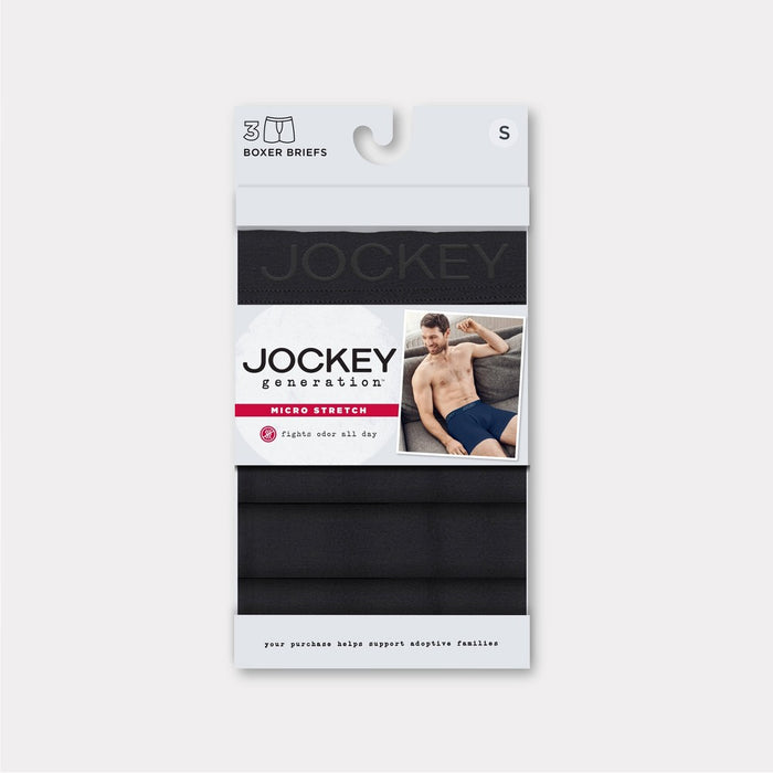 Jockey Generation Men's Micro Stretch 3pk Boxer Briefs - Black L