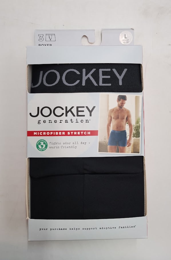 Jockey Generation Men's Micro Stretch 3pk Boxer Briefs - Black L