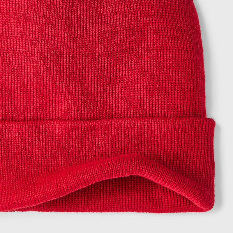 Kids' Solid Knit Cuffed Beanie - Cat & Jack Red