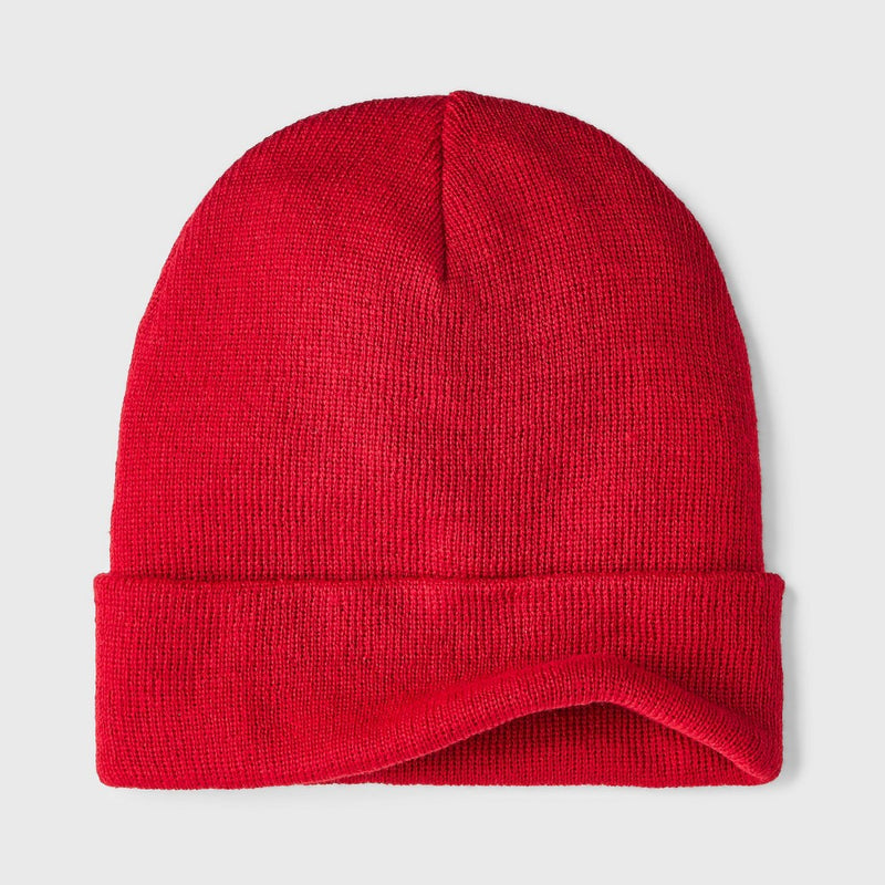 Kids' Solid Knit Cuffed Beanie - Cat & Jack Red
