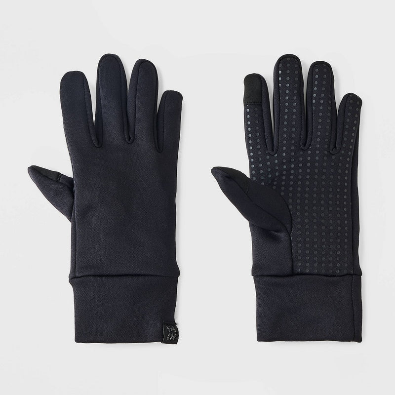 Boys' Solid Onyx Running Gloves - All in Motion Black 4-7
