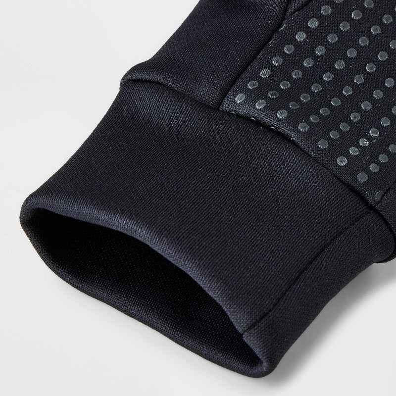 Boys' Solid Onyx Running Gloves - All in Motion Black 4-7