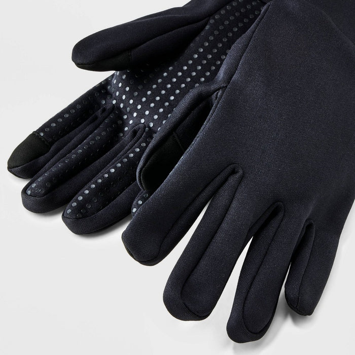 Boys' Solid Onyx Running Gloves - All in Motion Black 8-14