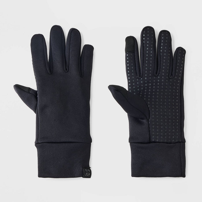 Boys' Solid Onyx Running Gloves - All in Motion Black 8-14