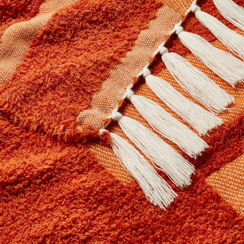 Geometric Patterned Chunky Woven Throw Blanket Rust - Opalhouse designed with Jungalow