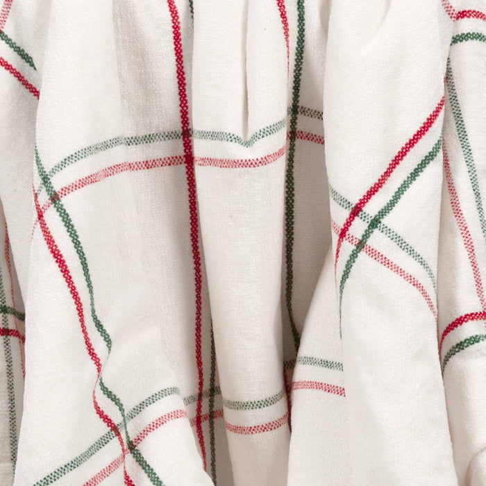 Plaid Woven Chenille Throw Blanket with Sherpa Reverse Red/Green - Threshold