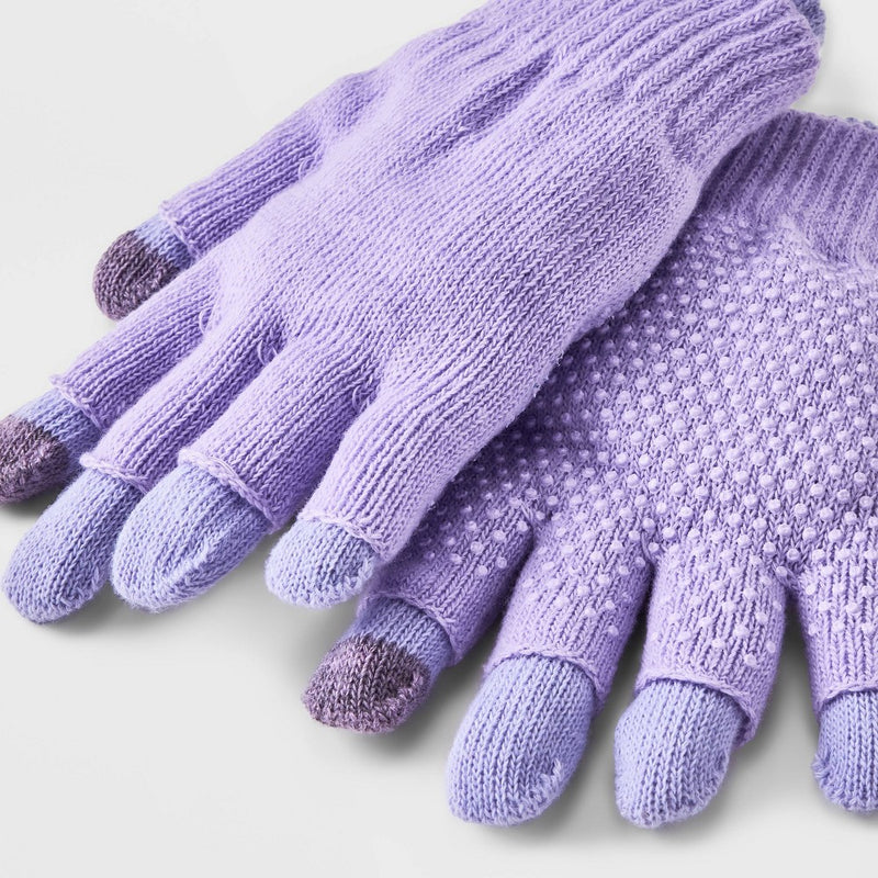 Kids' 2pk Knit Gloves - Cat & Jack Purple