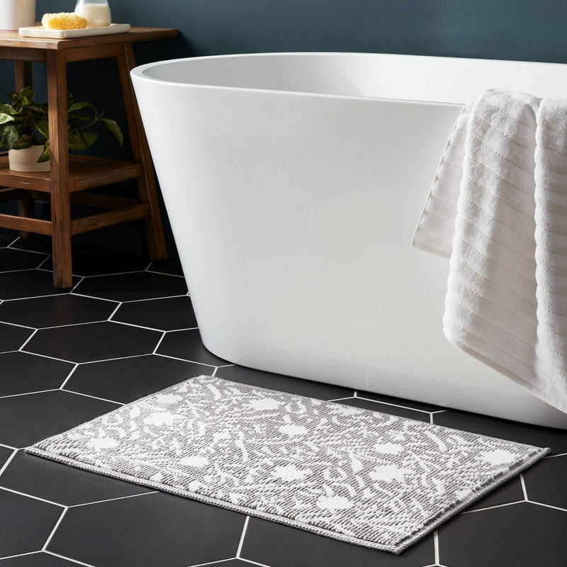 20"x30" Performance Plus Bath Mat Gray Floral - Threshold