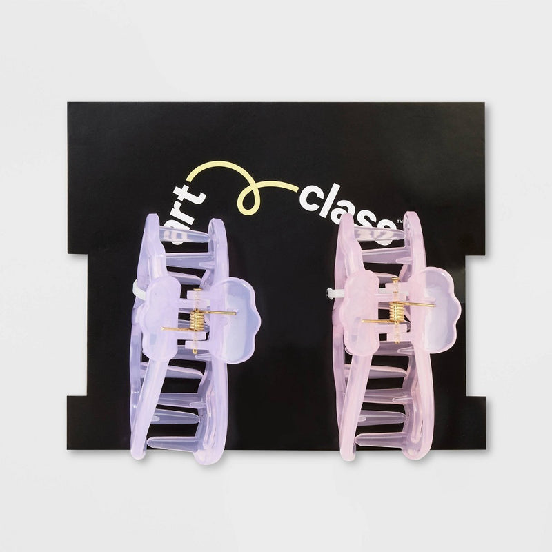 Girls' 2pk Jelly Butterfly Shaped Claw Clip - art class