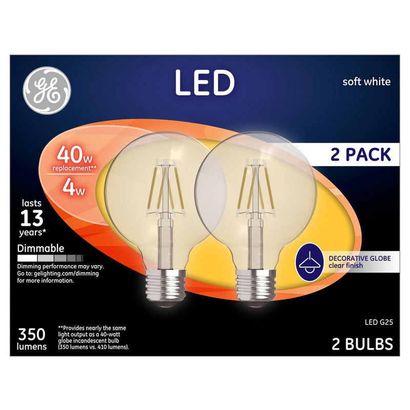 GE 2pk 40W LED Light Bulbs White